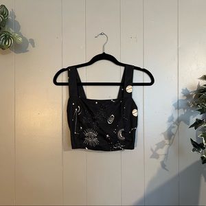 Constellation Silky Crop stop - Navy/Gold